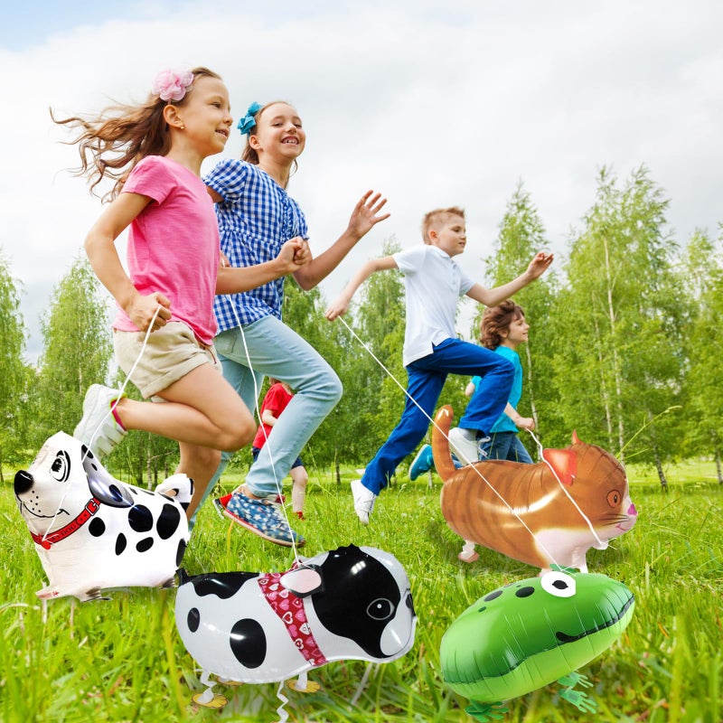 CUGBO 20Pcs Set Walking Animals Balloons Set, Pets Air Walker Balloons, Mylar Foil Helium Aluminum Balloon Kit for Kids Birthday Party Baby Shower Decor Children Gift - Image 5